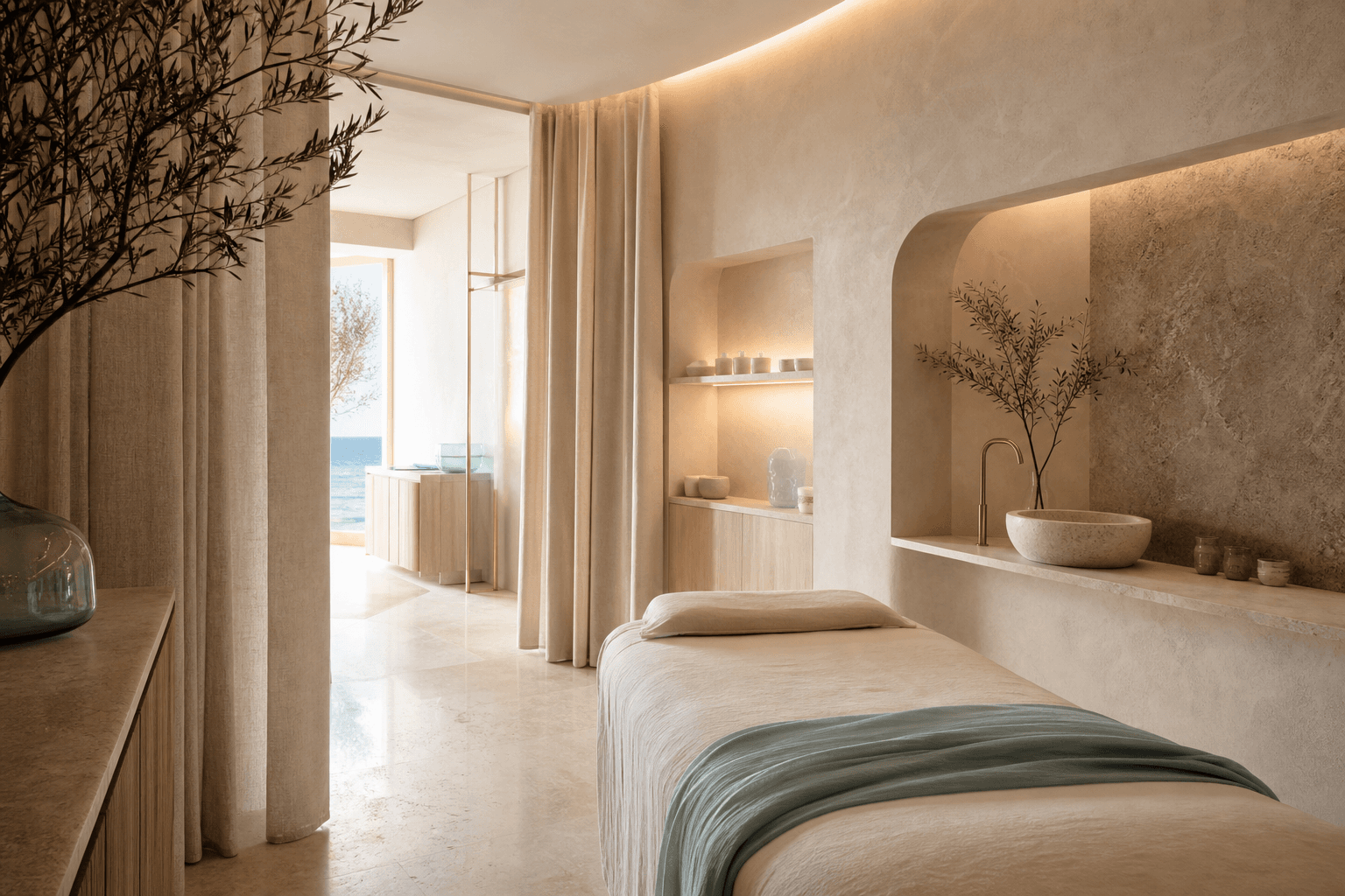 Interno luminoso e rilassante di Beauty Queen